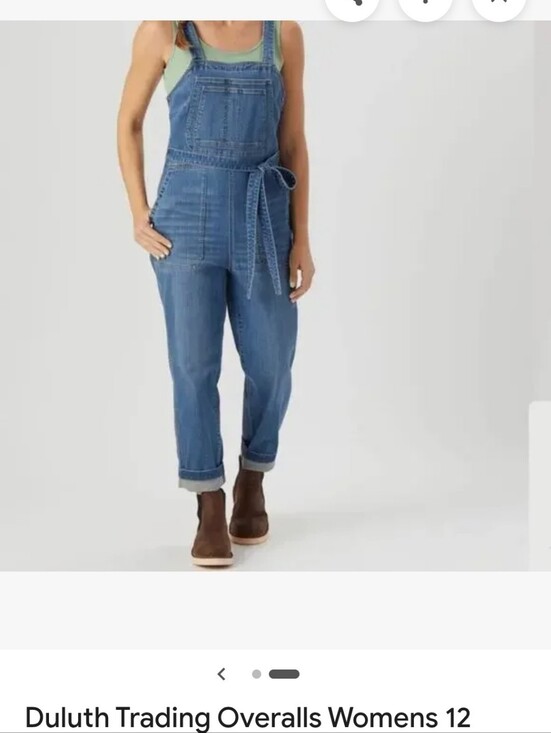 Duluth Trading Co Denim - Denim Jumpsuit Overalls with Tie Waist - Blue